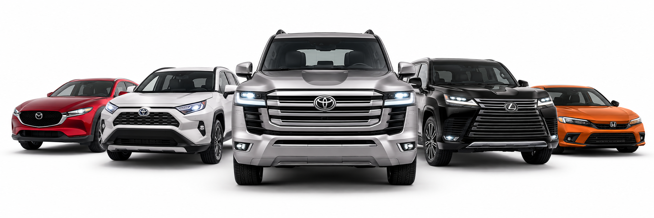 Японские автомобили Toyota, Lexus, Mazda и Honda